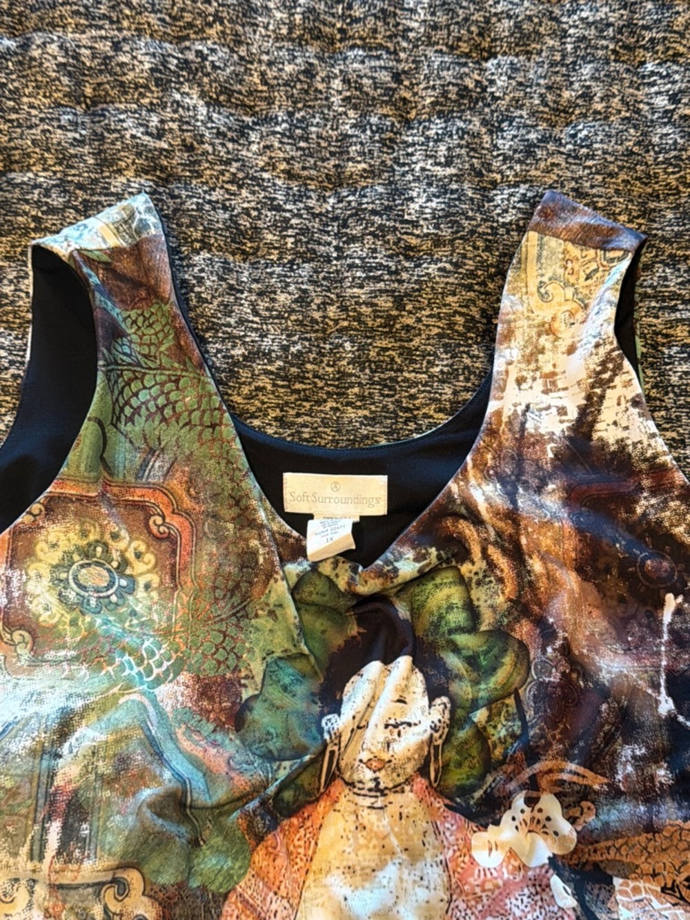 Soft Surroundings Buddha Print Women’s Tank Top - Multicolor size 1X - Picture 2 of 5